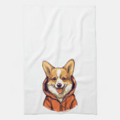 Funny Corgi Wearing Hoodie Geschirrtuch (Vertikal)