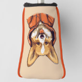 Funny Corgi Wearing Hoodie Golf Headcover (Rotieren 90)