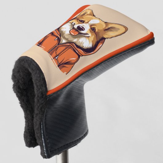 Funny Corgi Wearing Hoodie Golf Headcover (3/4 Vorderseite)