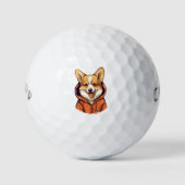Funny Corgi Wearing Hoodie Golfball (Vorderseite)