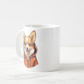 Funny Corgi Wearing Hoodie Kaffeetasse (Vorderseite Links)