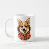 Funny Corgi Wearing Hoodie Kaffeetasse (Links)