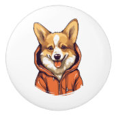 Funny Corgi Wearing Hoodie Keramikknauf (Vorderseite)