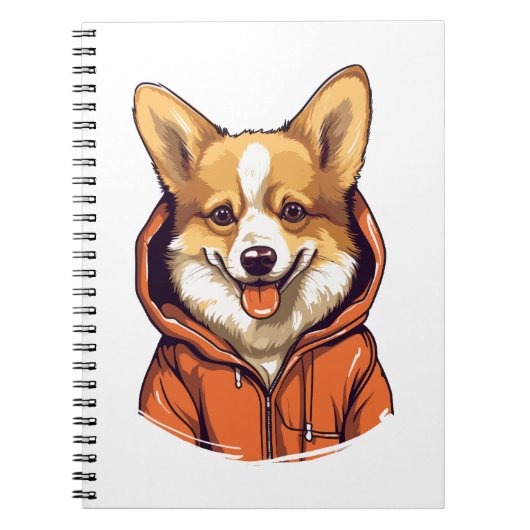 Funny Corgi Wearing Hoodie Notizblock (Vorderseite)