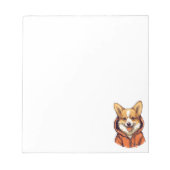 Funny Corgi Wearing Hoodie Notizblock (Vorderseite)