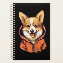 Funny Corgi Wearing Hoodie Planer