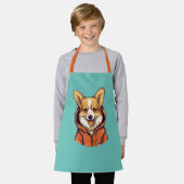 Funny Corgi Wearing Hoodie Schürze (Getragen)