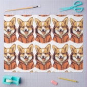 Funny Corgi Wearing Hoodie Seidenpapier (Basteln)
