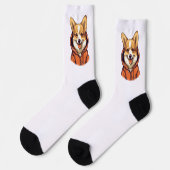 Funny Corgi Wearing Hoodie Socken (Linkes Detail)