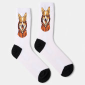 Funny Corgi Wearing Hoodie Socken (Rechts)