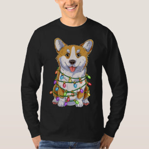 Funny Corgi Weihnachtsbaum Lichter Weihnachten Wei T-Shirt