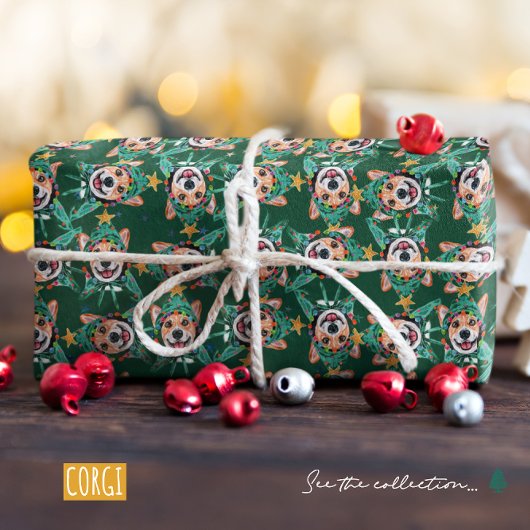 Funny Corgi Weihnachtsmuster Geschenkpapier