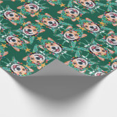 Funny Corgi Weihnachtsmuster Geschenkpapier (Ecke)