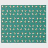 Funny Corgi Welpe im Grünbuch Geschenkpapier (Flach)