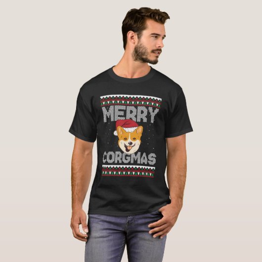 Funny Corgmas Corgi Ugly Weihnachtssüßer T-Shirt (Vorne ganz)