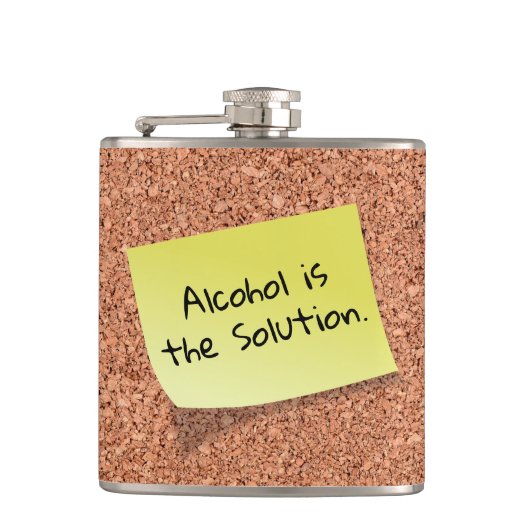 FUNNY Cork Board mit anpassbarem Text auf Post It Flachmann (Vorderseite)