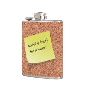 FUNNY Cork Board mit anpassbarem Text auf Post It Flachmann (Links)