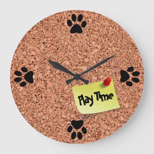 FUNNY Cork Board mit benutzerdefinierbarem Text au Große Wanduhr (Vorderseite)