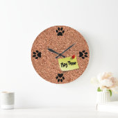 FUNNY Cork Board mit benutzerdefinierbarem Text au Große Wanduhr (Zuhause)