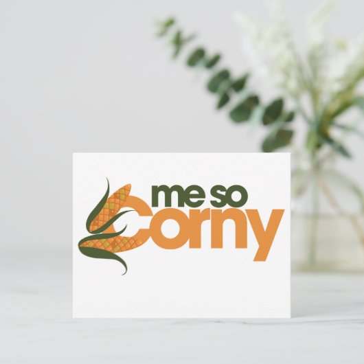 Funny Corn Postkarte (Stehend Vorderseite)
