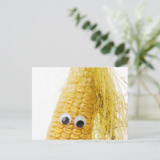 Funny Corn with Eye Postkarte (Stehend Vorderseite)