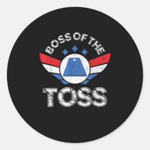 Funny Cornhole Cornhole Team Boss of the Toss Runder Aufkleber