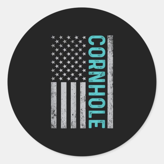 Funny Cornhole Design Cornhole Lover Runder Aufkleber (Vorderseite)