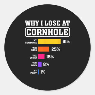 Funny Cornhole Spieler Warum ich bei Cornhole verl Runder Aufkleber
