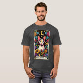 Funny Cornish Rex Cat Tarot Card T-Shirt (Vorne ganz)