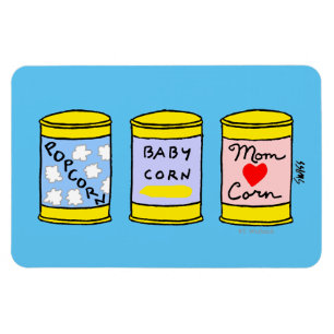 Funny Corny Cartoon Family Portrait Mama Vater Bab Magnet