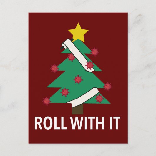 Funny Coronavirus Weihnachtsbaum Postkarte (Vorderseite)