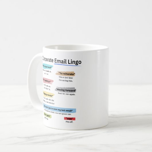 Funny Corporate E-Mail-Zeitschrift Kaffeetasse (Vorderseite Links)