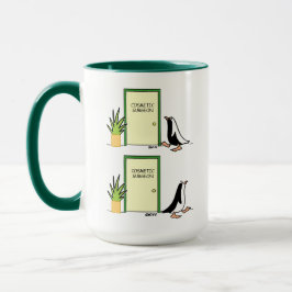 Funny Cosmetic Chirurg Pinguin Patient Cartoon Tas Tasse
