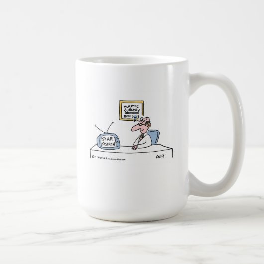 Funny Cosmetic Plastic Chirurg Cartoon Kaffeetasse (Rechts)