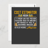 Funny Cost Estimator Job Definition Money Daten Postkarte (Vorne/Hinten)