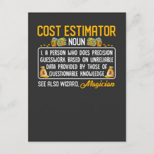 Funny Cost Estimator Job Definition Money Daten Postkarte