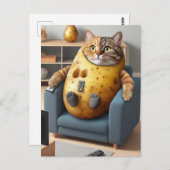 Funny Couch Kartoffelkatze mit Umzug Postkarte (Vorne/Hinten)