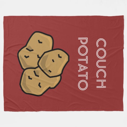 Funny "Couch Potato" Binge Watching Introvertierte Fleecedecke (Vorderseite (Horizontal))