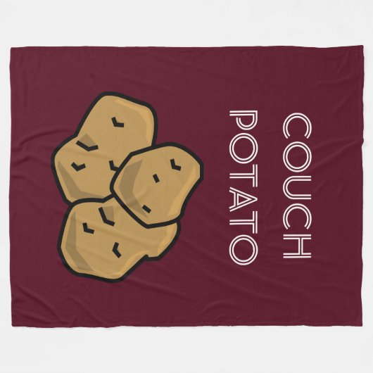 Funny "Couch Potato" Binge Watching Introvertierte Fleecedecke (Vorderseite (Horizontal))