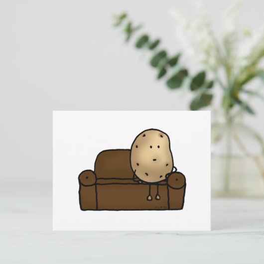 Funny Couch Potato Cartoon Design Postkarte (Stehend Vorderseite)