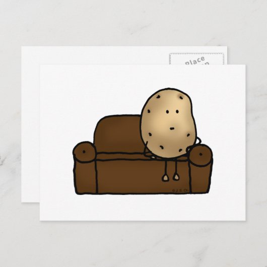 Funny Couch Potato Cartoon Design Postkarte (Vorne/Hinten)