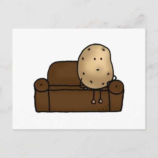 Funny Couch Potato Cartoon Design Postkarte (Vorderseite)