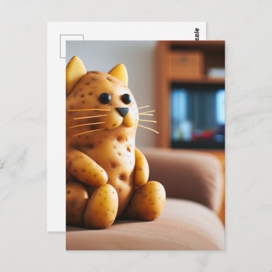 Funny Couch Potato Cat Pub Postkarte (Vorne/Hinten)