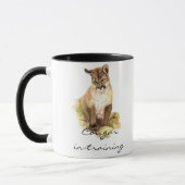 Funny Cougar in Training mit Cub, Kitten Tasse (Links)