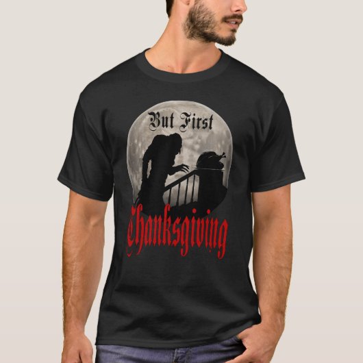 Funny Count Dracula Vampire Thanksgiving Turkey T-Shirt (Vorderseite)