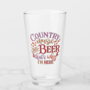 Funny Country Music und Biere Vintag Country Music Glas