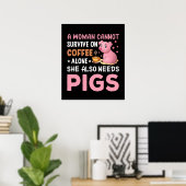 Funny Country Pig Liebhaber Poster (Heimbüro)