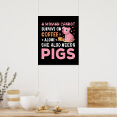 Funny Country Pig Liebhaber Poster (Küche)