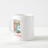 Funny Country Western Christmas Howdy Cowboy Boots Kaffeetasse (Vorderseite Links)