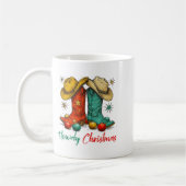 Funny Country Western Christmas Howdy Cowboy Boots Kaffeetasse (Links)